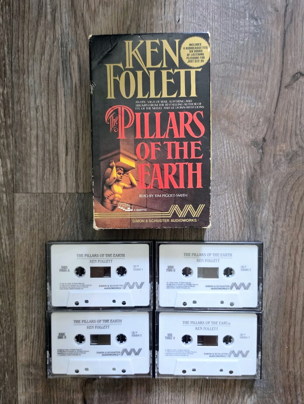 Vintage Ken Follett "The Pillars of the Earth" Audiobook Cassette Set